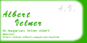 albert velner business card